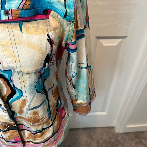 Bellisma size S Colorful Abstract Button-Up Jacket - Picture 7 of 16